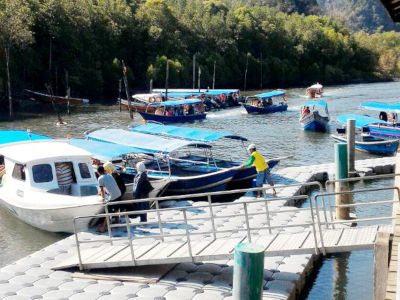 Boarding The Cruise Boat At The Jetty